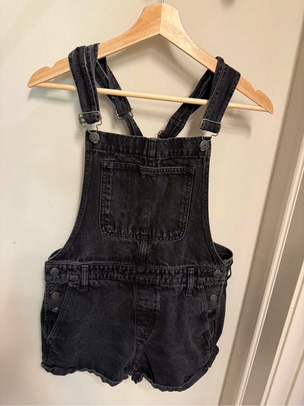 Madewell Black Washed Denim Overalls